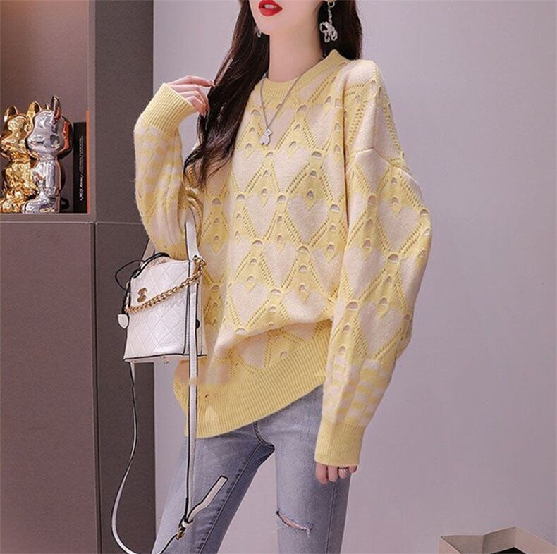 【tops】クルーネックニットセーター　M18698