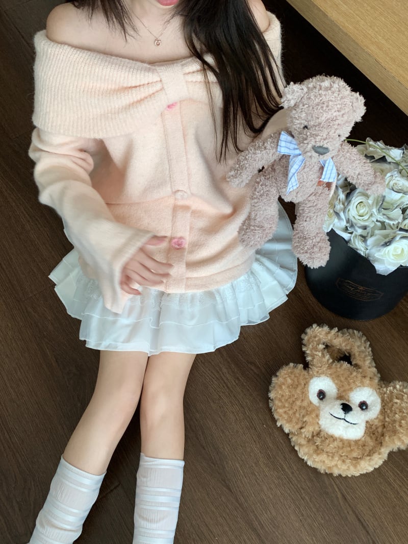 【tops】リボン付きニットセーター　M17997