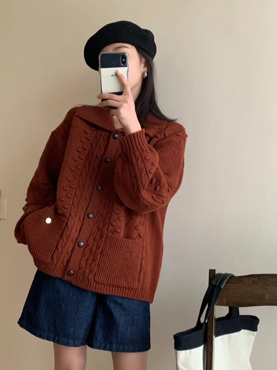 【outer】ニットカーデ　M27077
