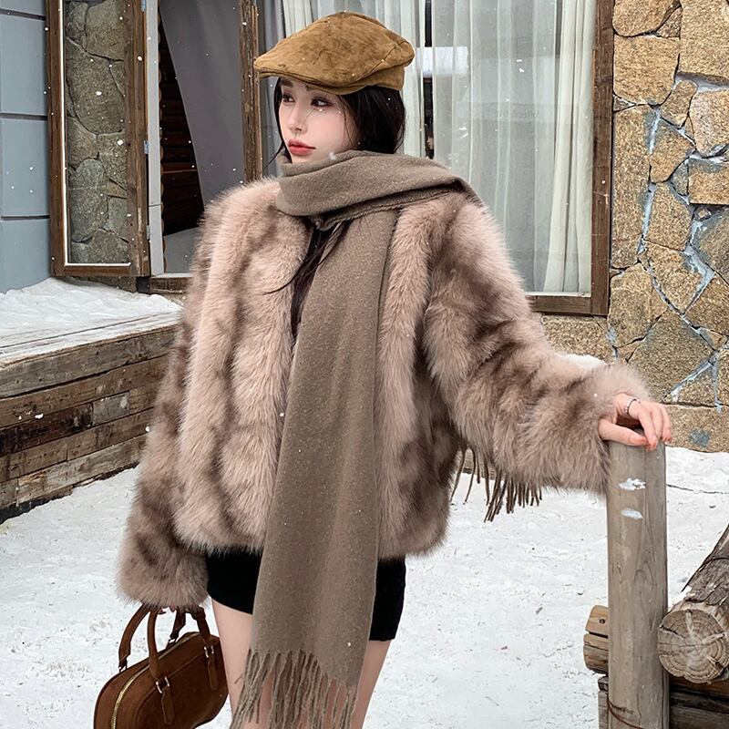【outer】ファーショートコート　M28228