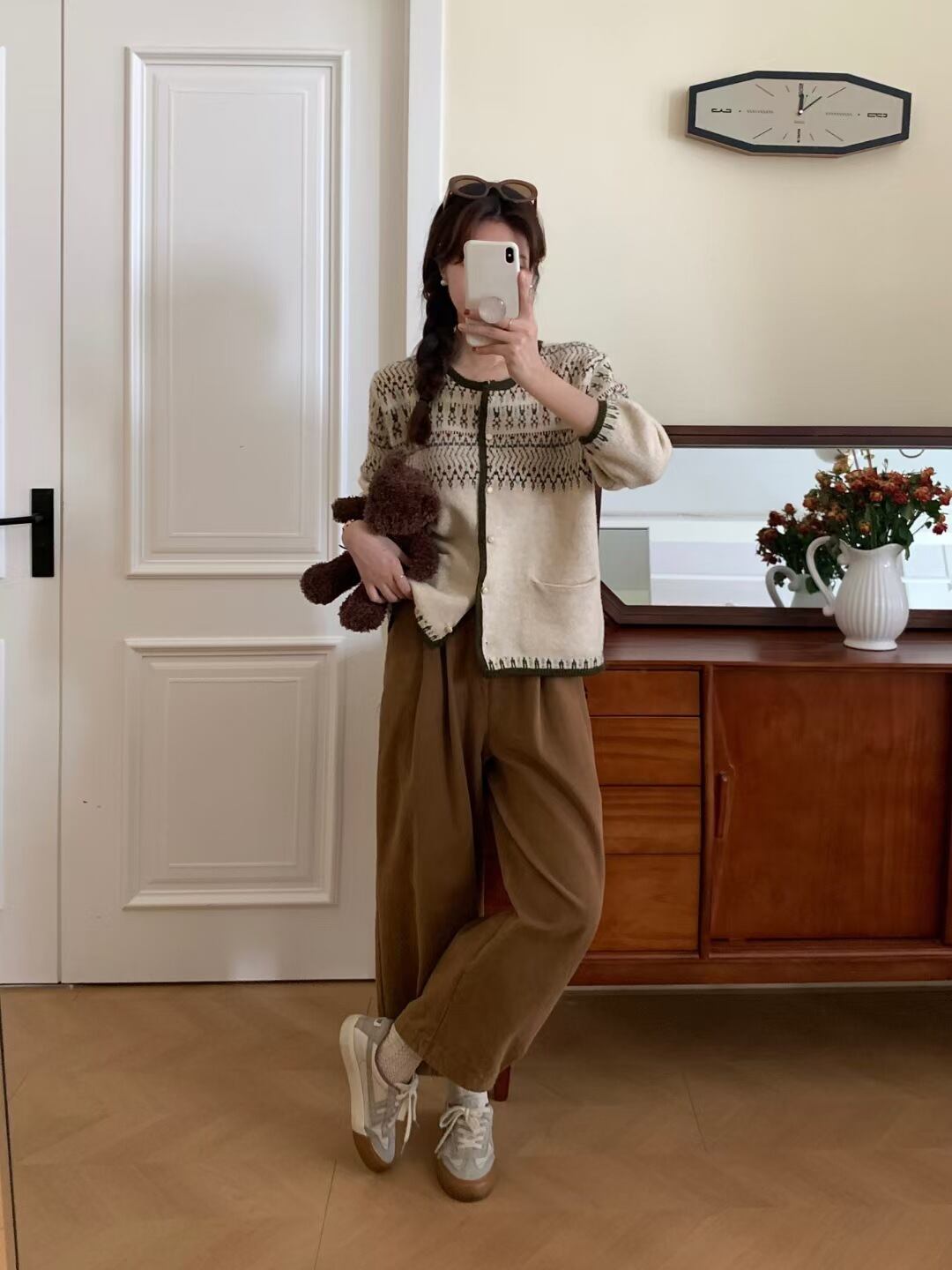 【outer】ジャカードニットカーデ　M27104