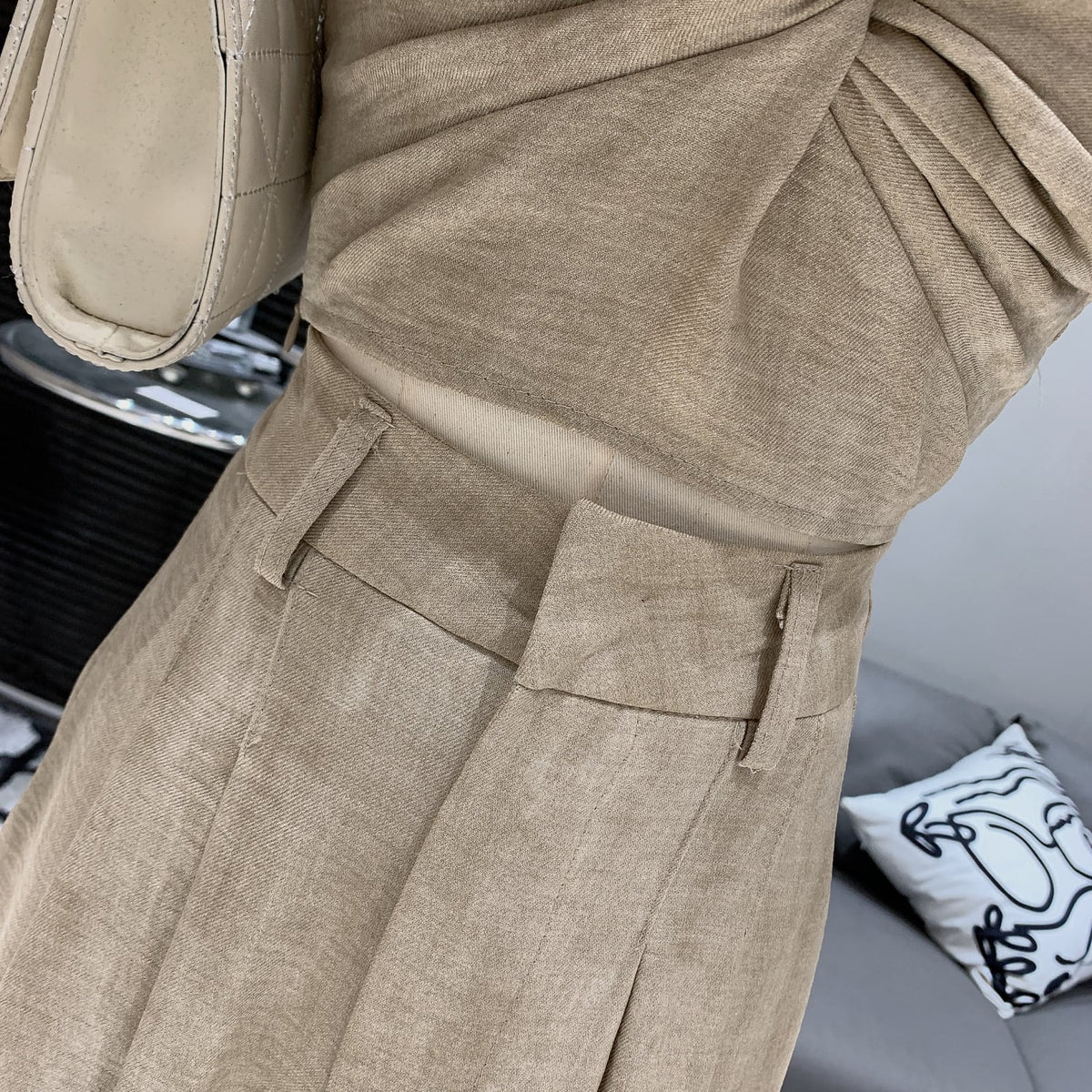 【set】Vネックトップス×ワイドパンツセット　M24991