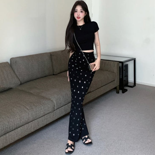 【set】ファッションTシャツ+スカート２点セットG21030