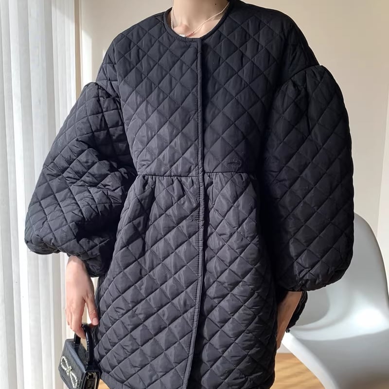 【outer】中綿キルティングロングコート Q7719