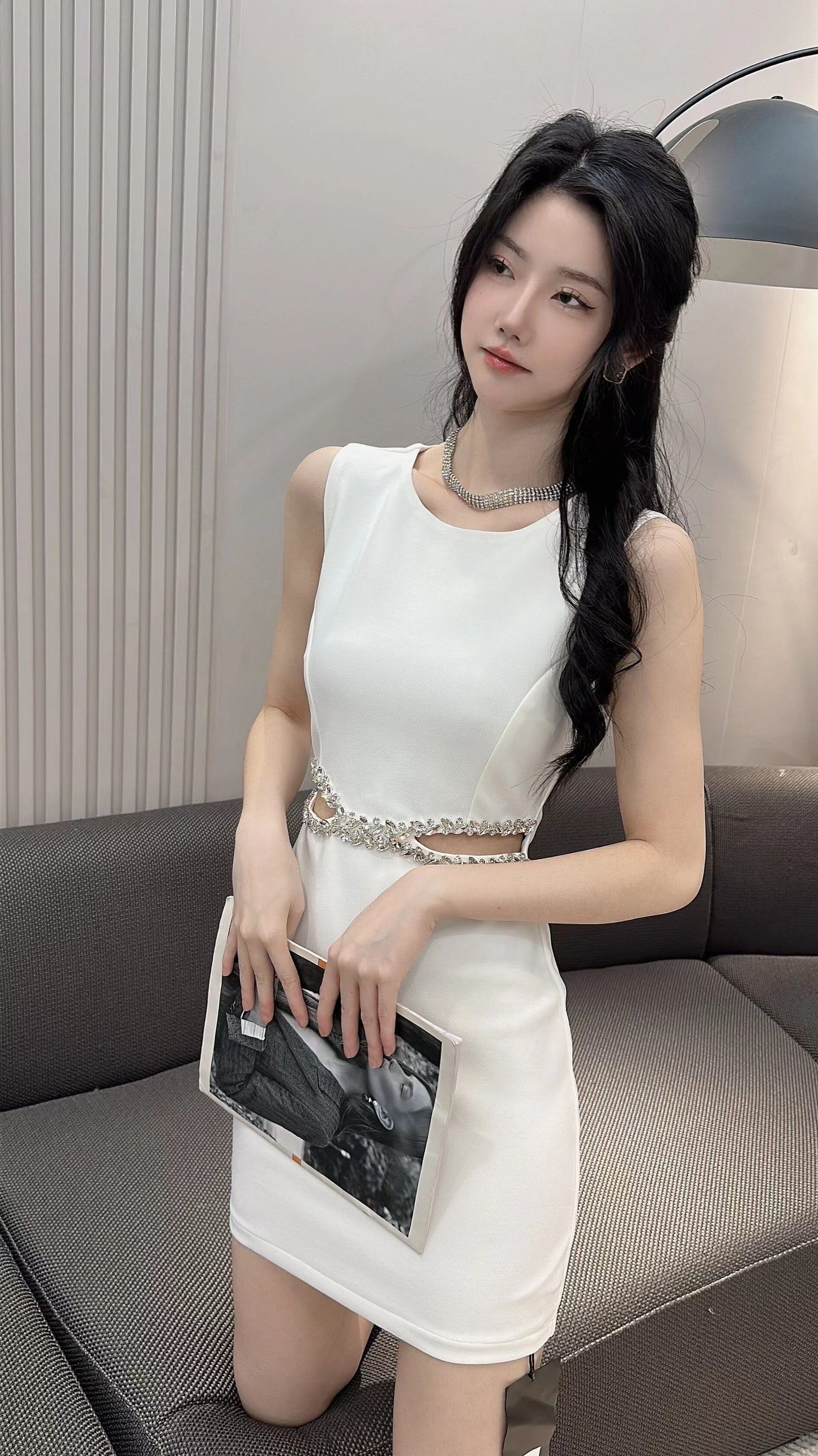 【dress】ウエストカットノースリーブワンピース G21053