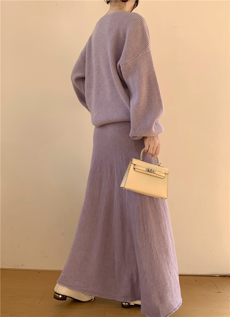 【set】ニットセーター×スカートセット　M26379