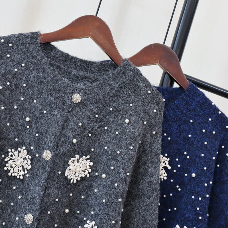 【outer】パールニットカーデ　M28035