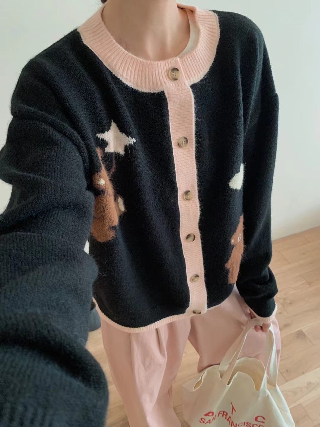 【outer】くまちゃんニットカーデ　M26336