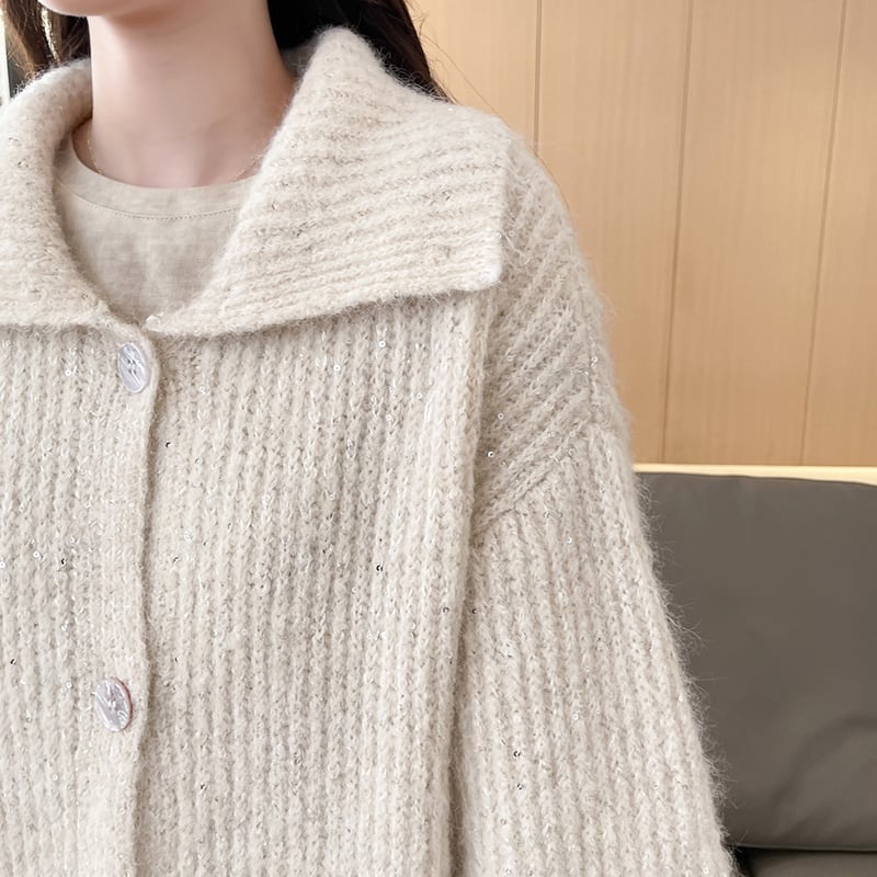 【outer】ロングニットカーディガン Q7191