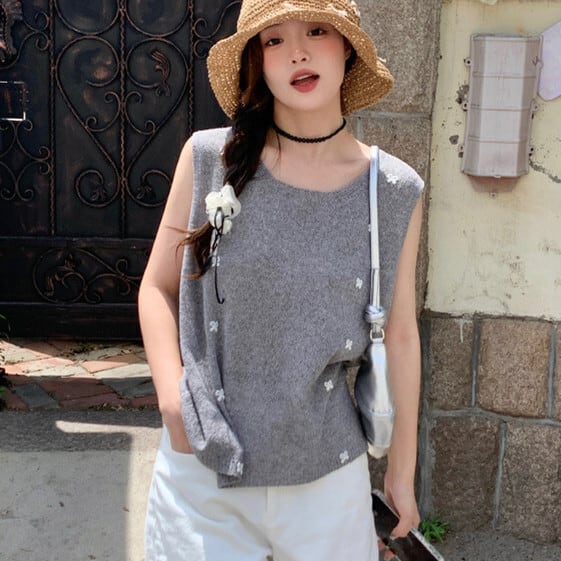 【tops】リボン付きニットトップス　M24942