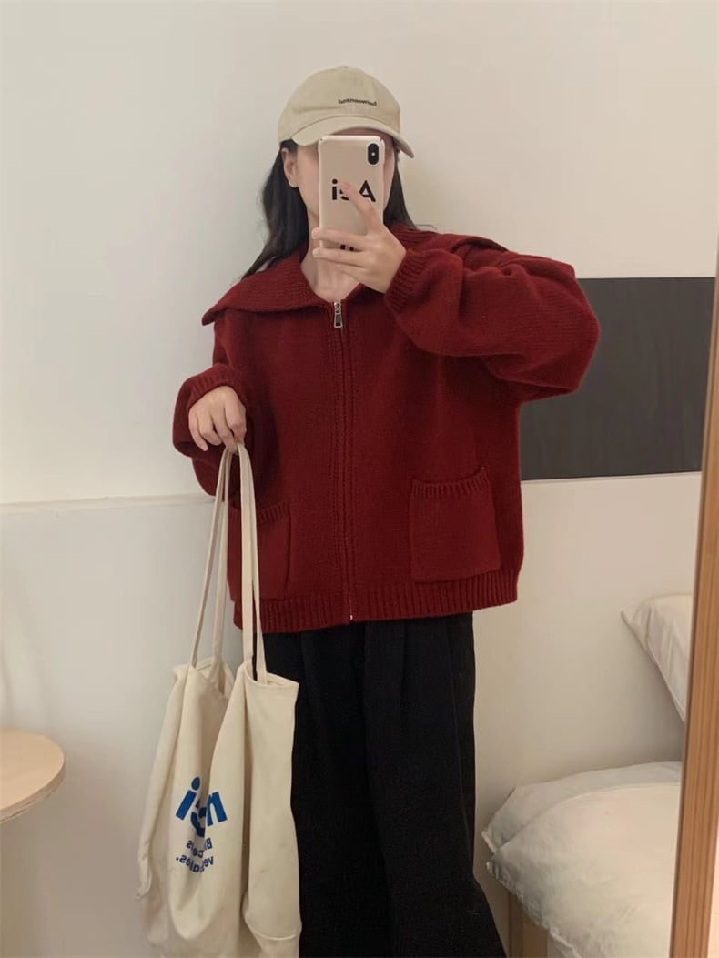 【outer】ファスナーニットカーデ　M25806