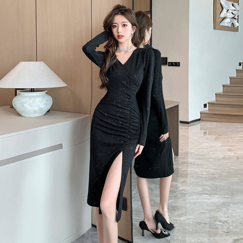 【dress】Vネックデートワンピース　M18895