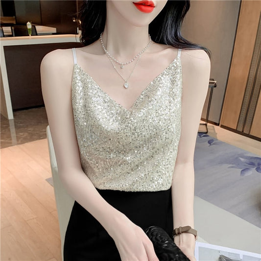 【tops】3色キラキラキャミソールF7453