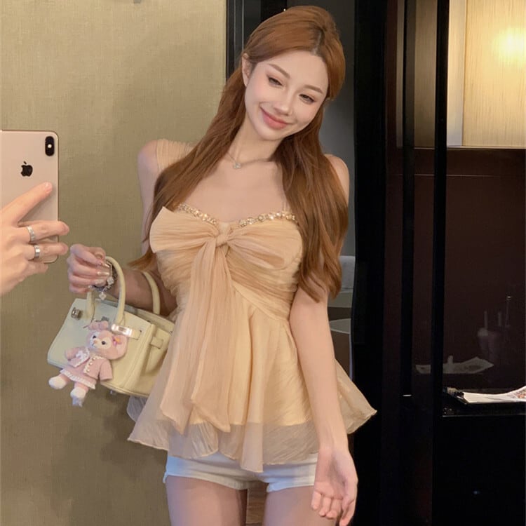 【tops】リボン付きトップス　M24679