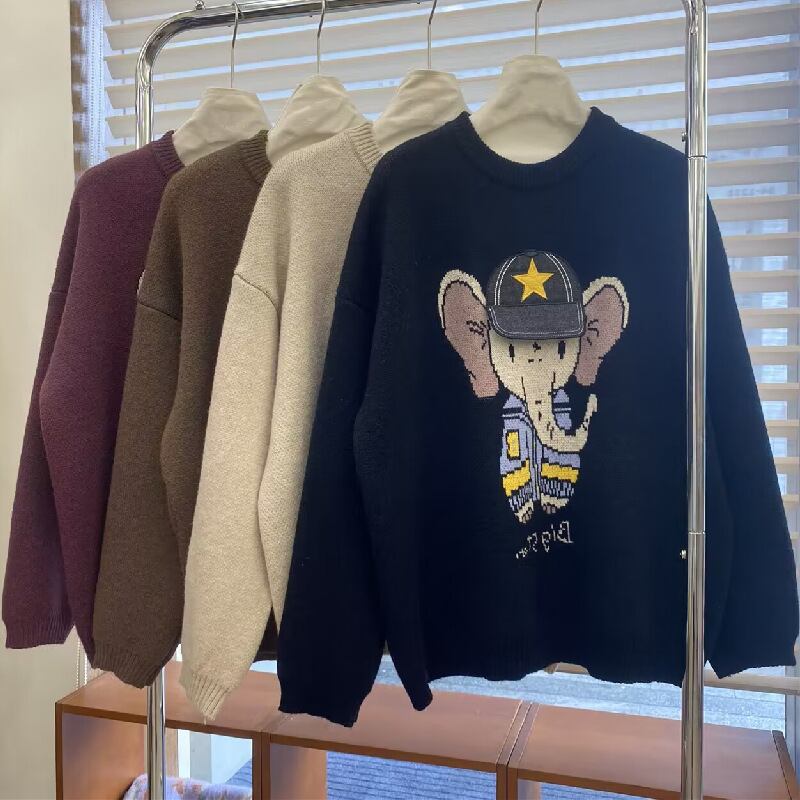 【tops】クルーネックニットセーター　M18557