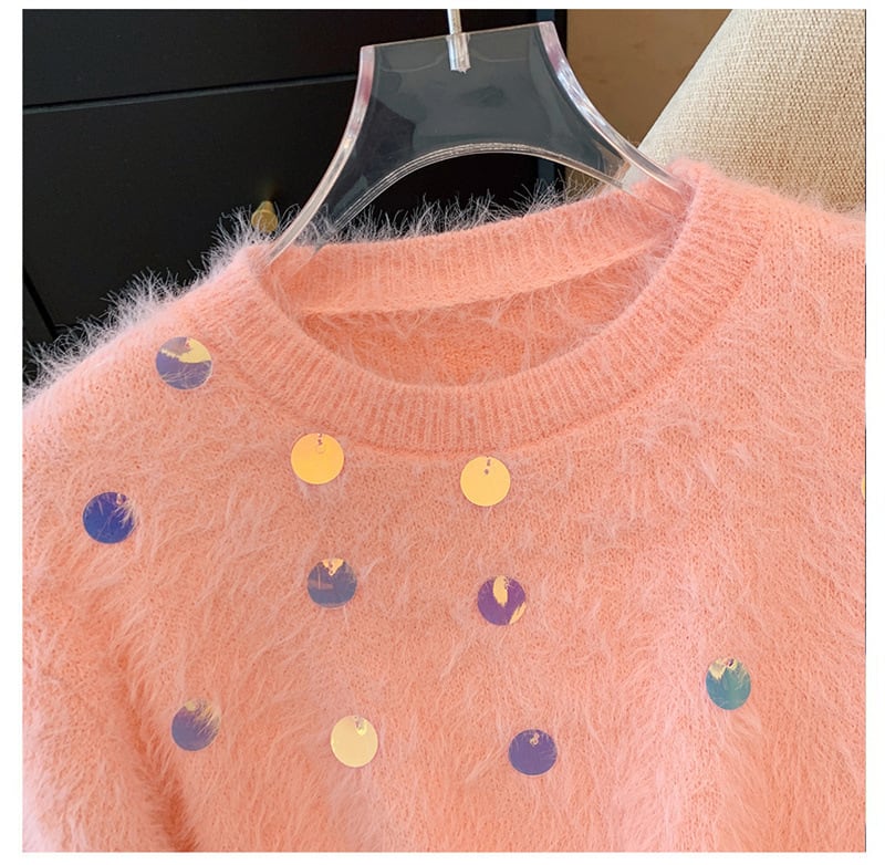 【tops】スパンコールニットセーター　M29308
