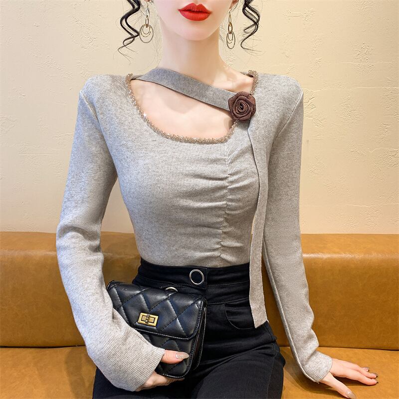 【tops】スリットニットトップス　M27822