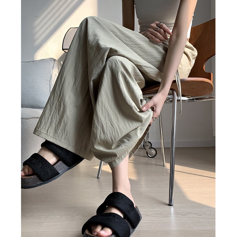 【bottoms】4色ウエストゴムガウチョパンツF7491