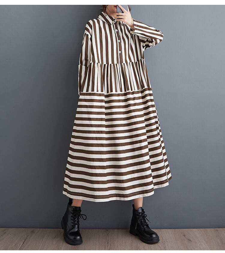 【dress】POLOネックシャツワンピース　M18947