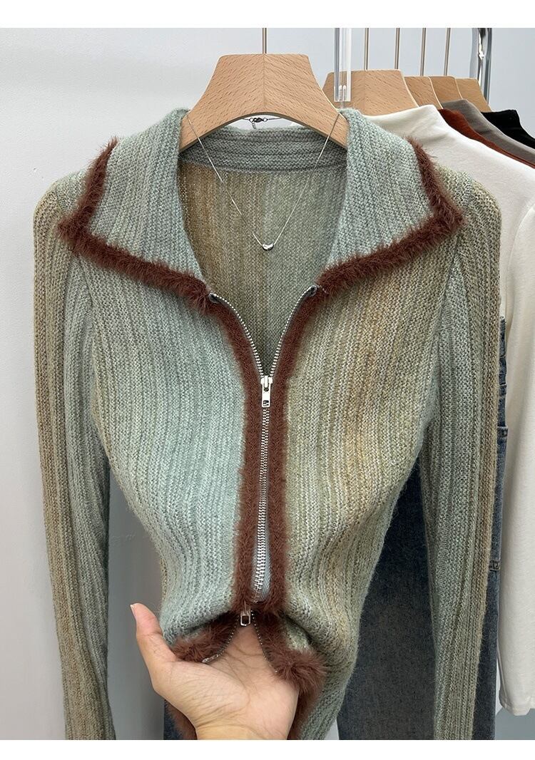 【outer】ファスナーニットカーデ　M29300