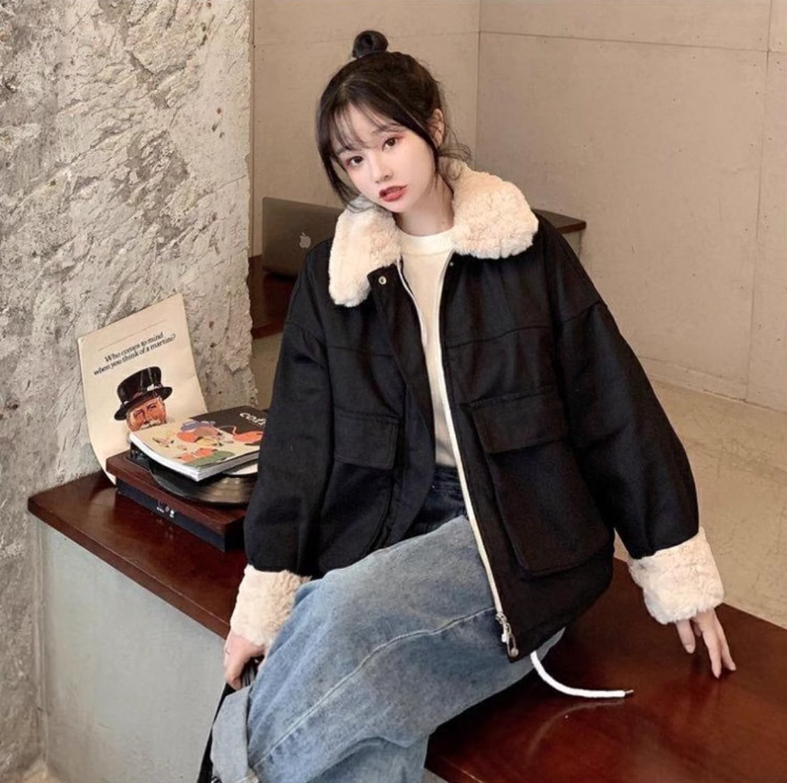 【outer】ファー付きジャケット　N2949
