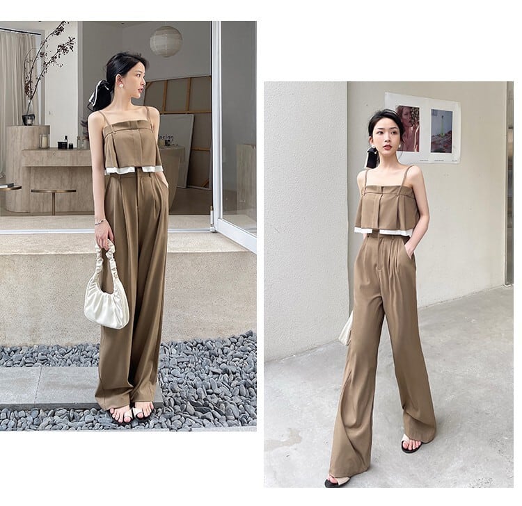 【set】トップス+ガウチョパンツ２点セットG21020