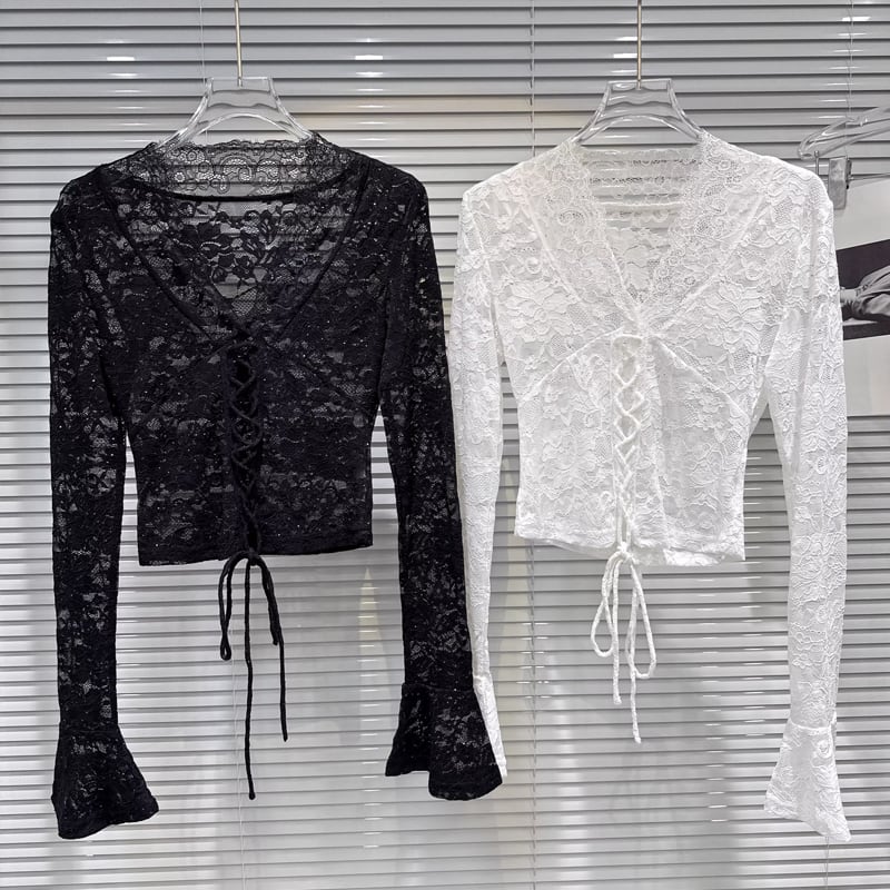 【tops】Vネックレーストップス Q8160