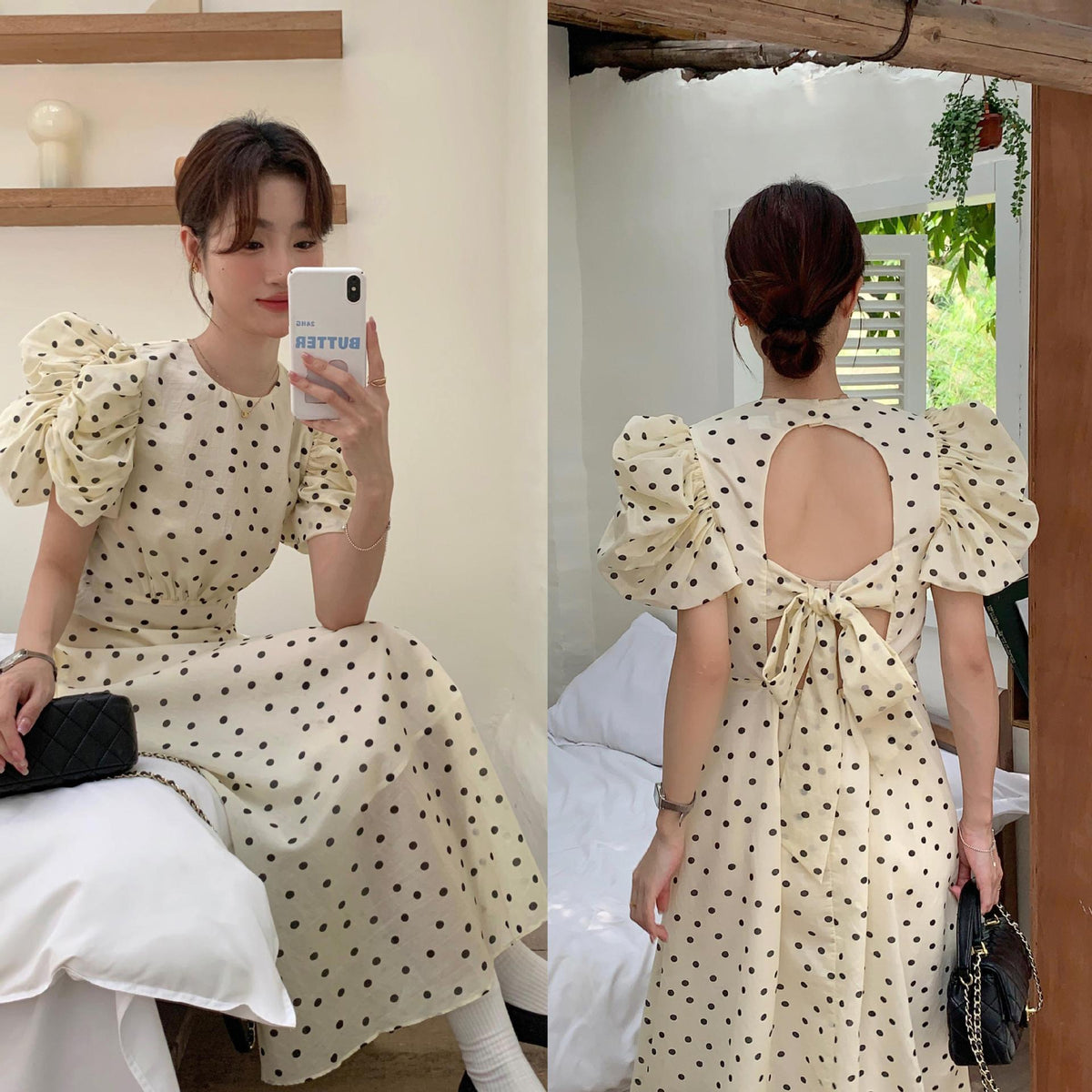 【dress】ドット柄ワンピース　M24625