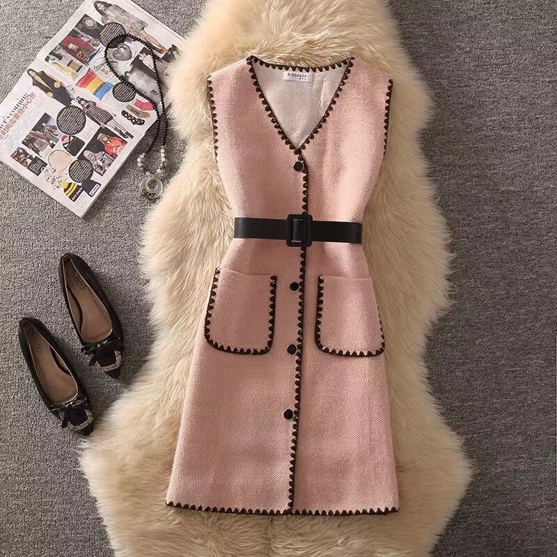 【set】今季大好評秋冬新作着回し無地セーター+美シルエットワンピース通勤日常2点セットF1296