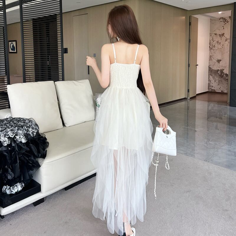 【dress】レースドッキングイレヘムキャミワンピース Q8401