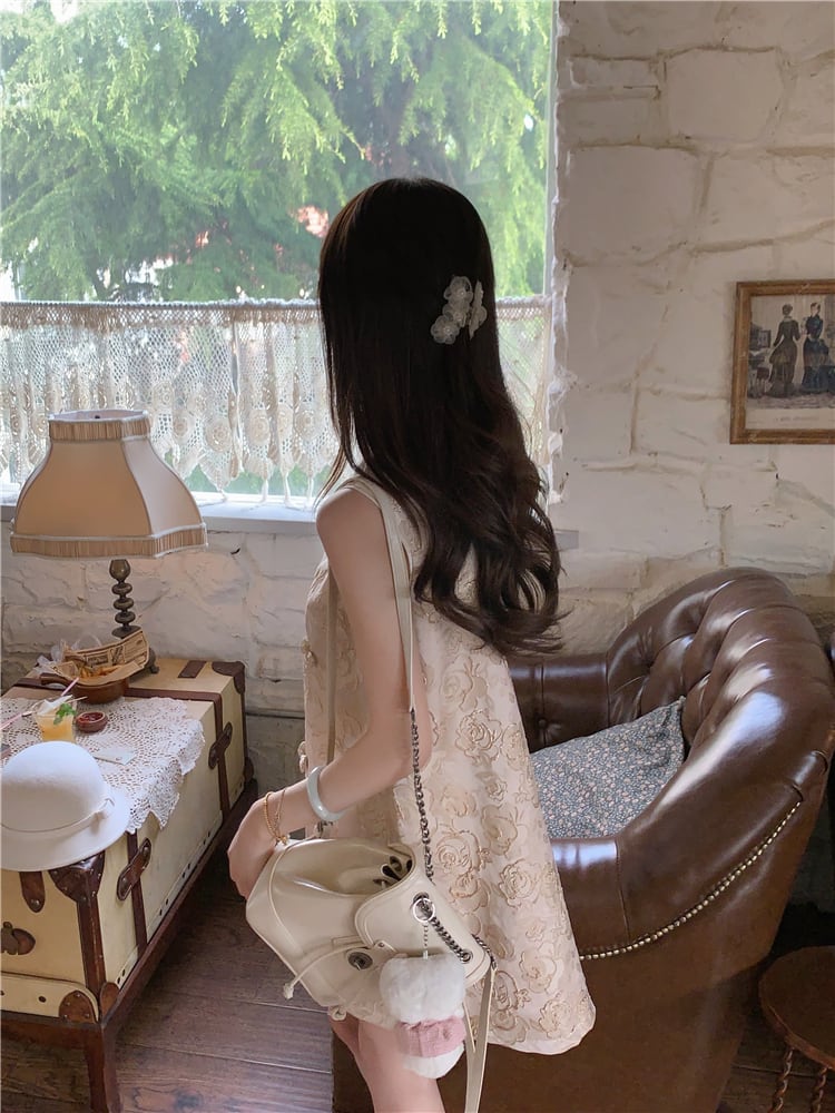 【dress】リボン付きノースリーブワンピース　M24007