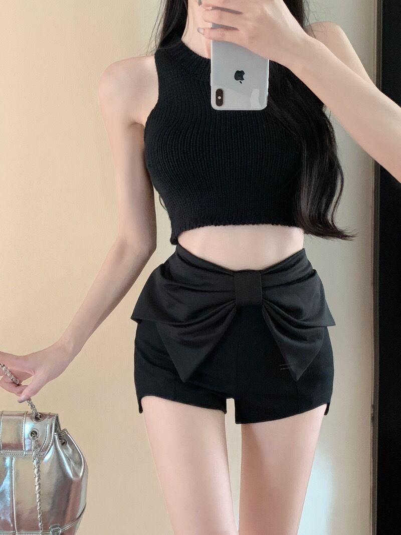 【bottoms】薄手リボンショートパンツG20936