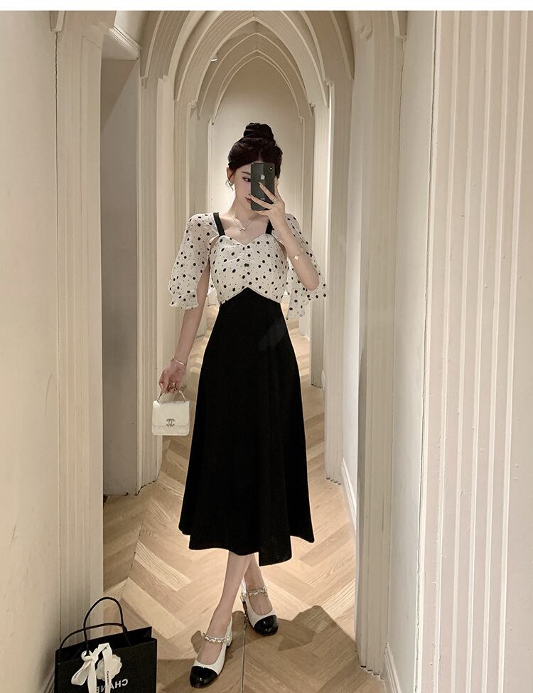 【dress】メッシュ切り替えワンピース G20254