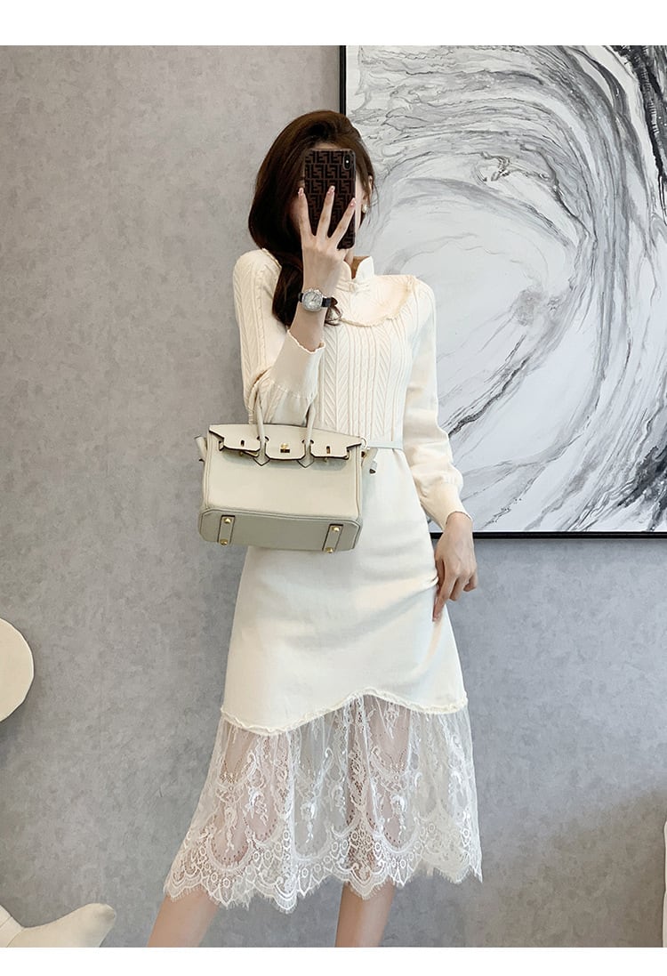 【dress】ドッキングニットワンピース　M26254
