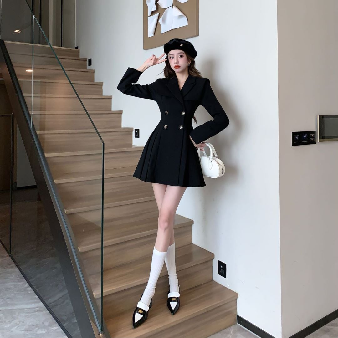 【dress】ダブルボタンワンピース　M18968