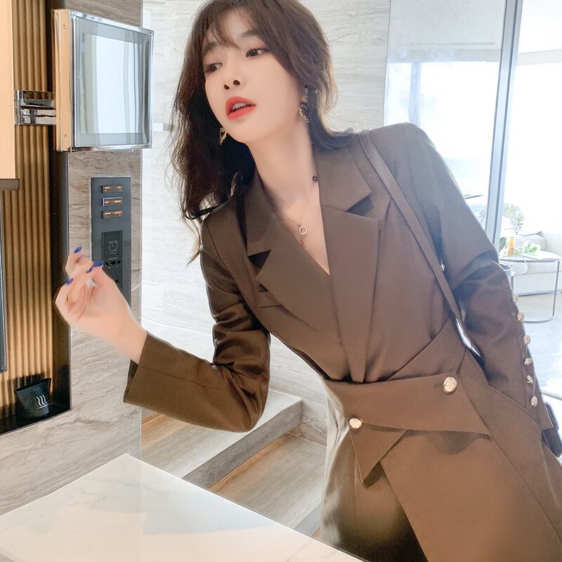 【dress】人気集中アイテム!気質満点ファッション 秋韓国系OL通勤スーツワンピース G2721