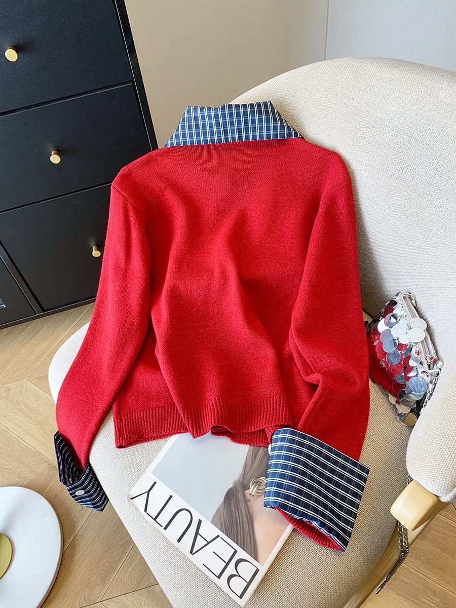 【outer】ドッキングニットカーデ　M29226