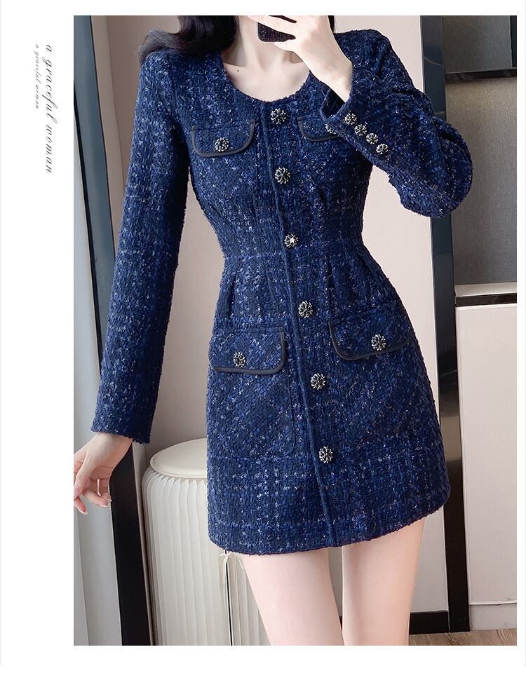 【dress】ツイードチェック柄ワンピース　M27658