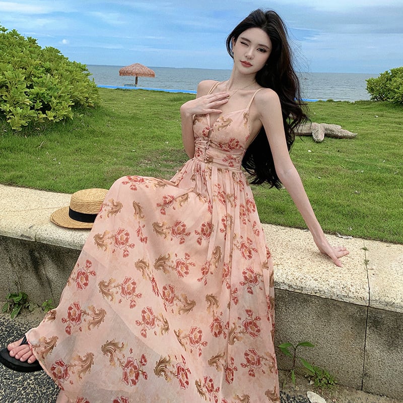 【dress】花柄キャミワンピース　M25006