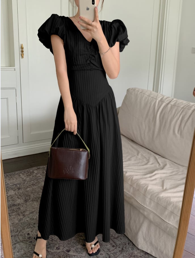 【dress】Vネックワンピース　M24039