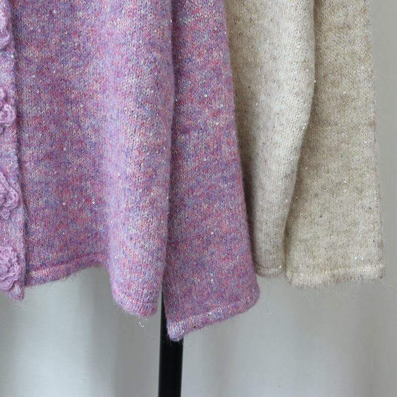 【outer】スパンコールニットカーデ　M28589