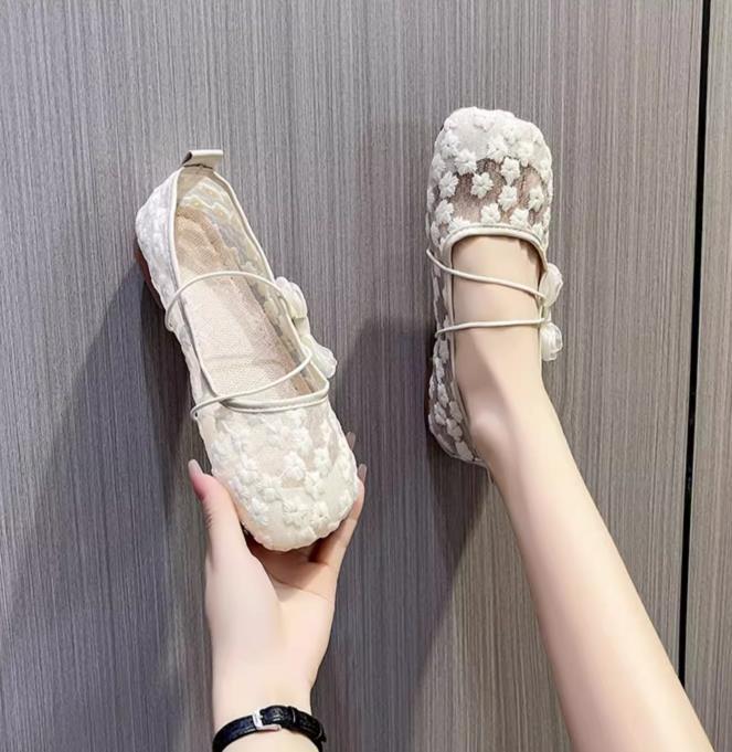 【shoes】3色レースフラットシューズF7473