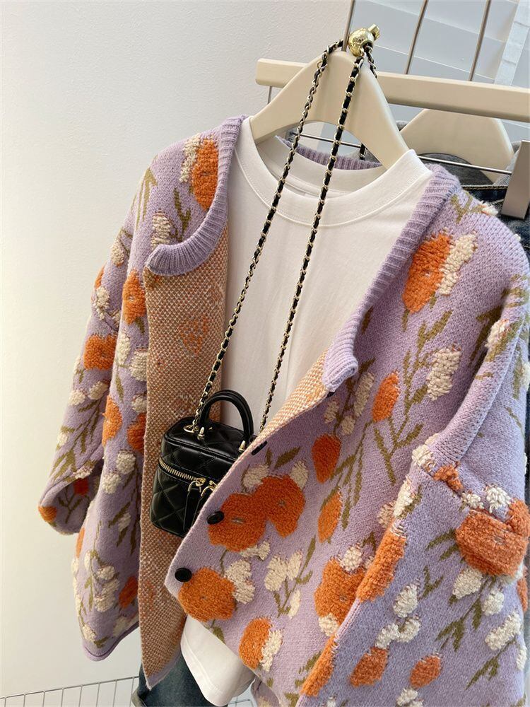 【outer】ジャカードニットカーデ　M28933