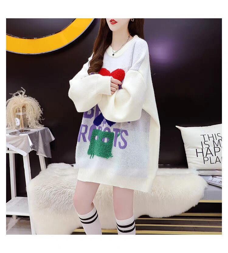 【tops】ニットセーター韓国系着心地良いゆったり　M17550