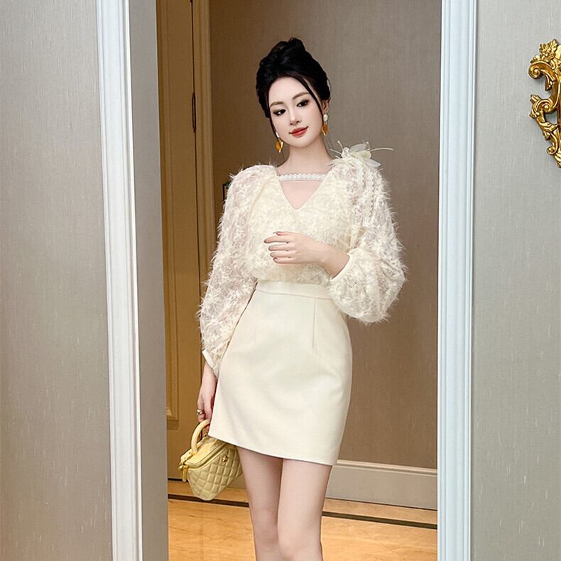 【dress】Vネックドッキングワンピース　M27370