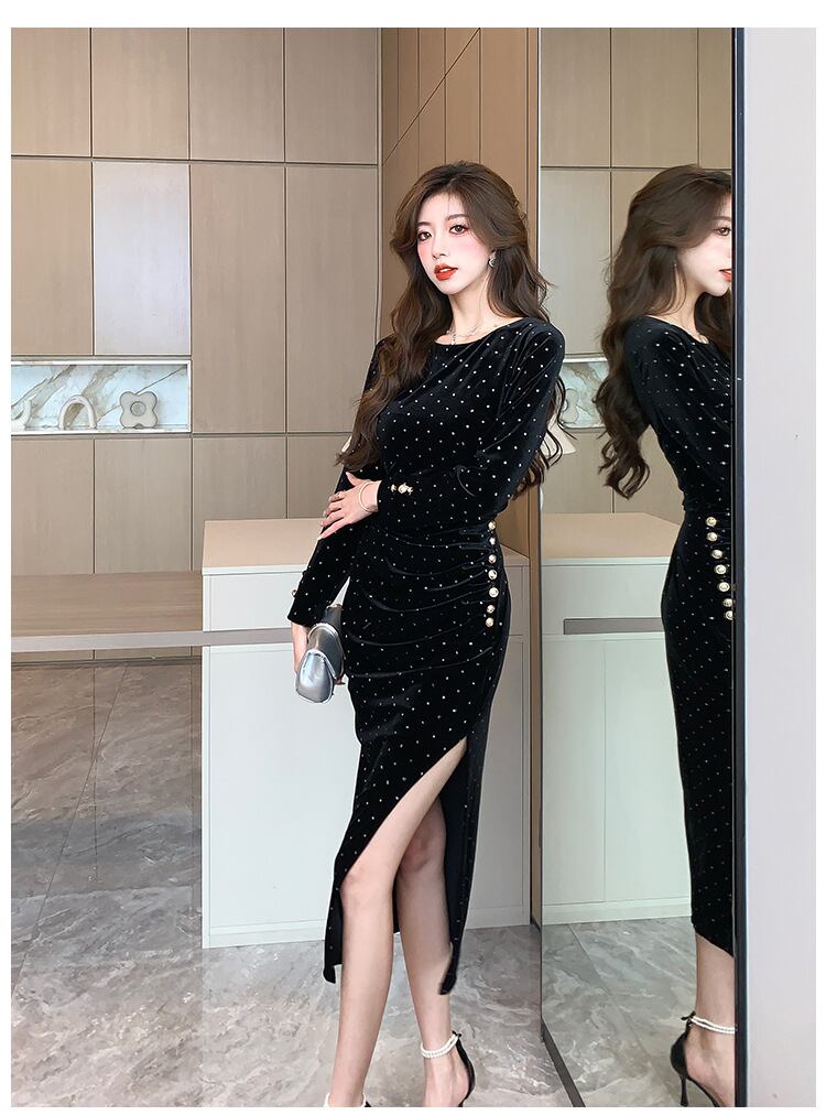 【dress】スリットワンピース　M18723