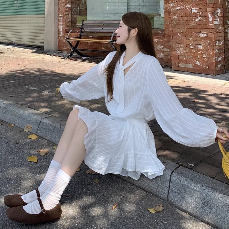 【dress】イレヘムフレアワンピース Q8095
