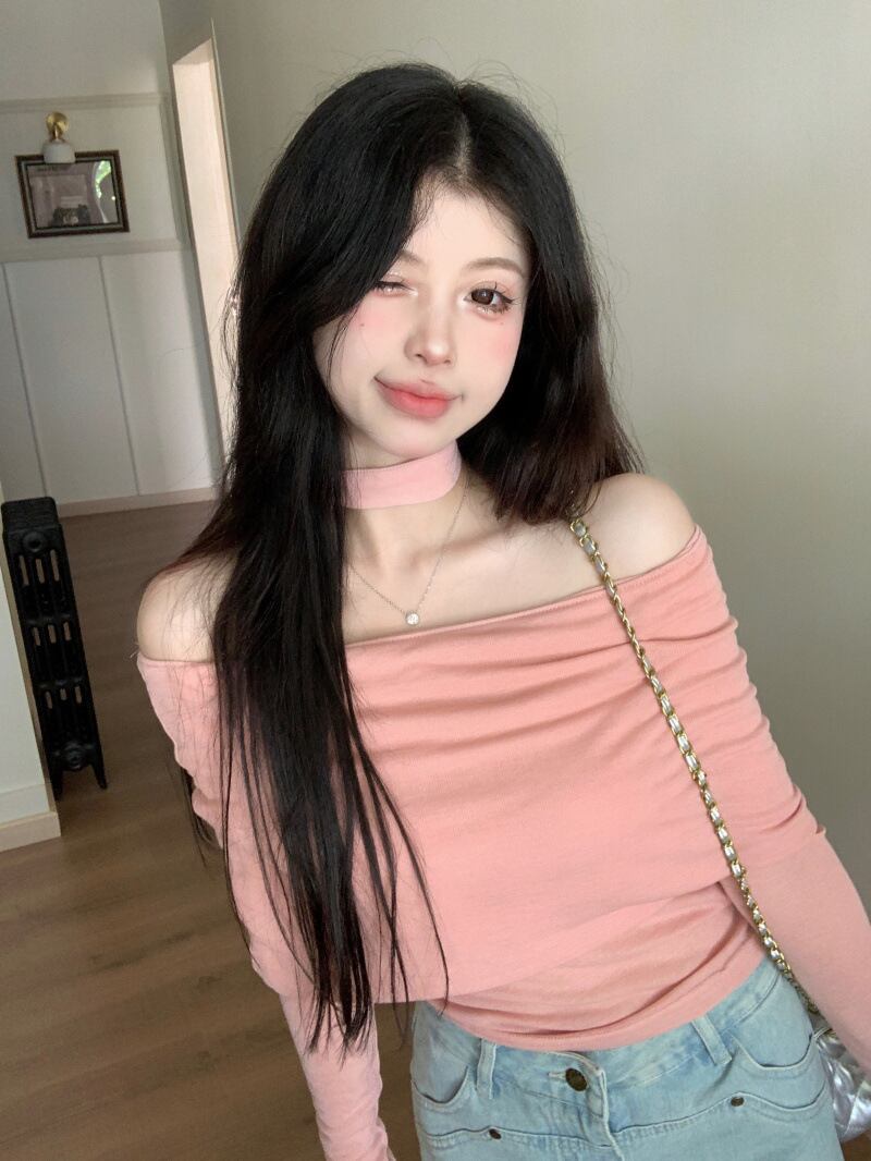 【tops】オフショルダーニットトップス　M28638