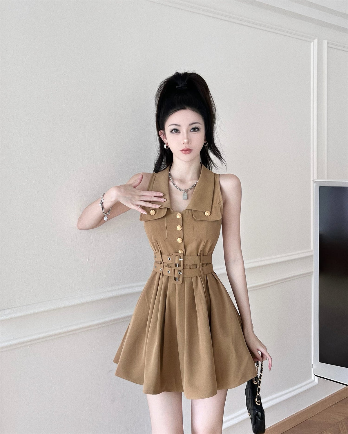【dress】プリーツワンピース　M25089