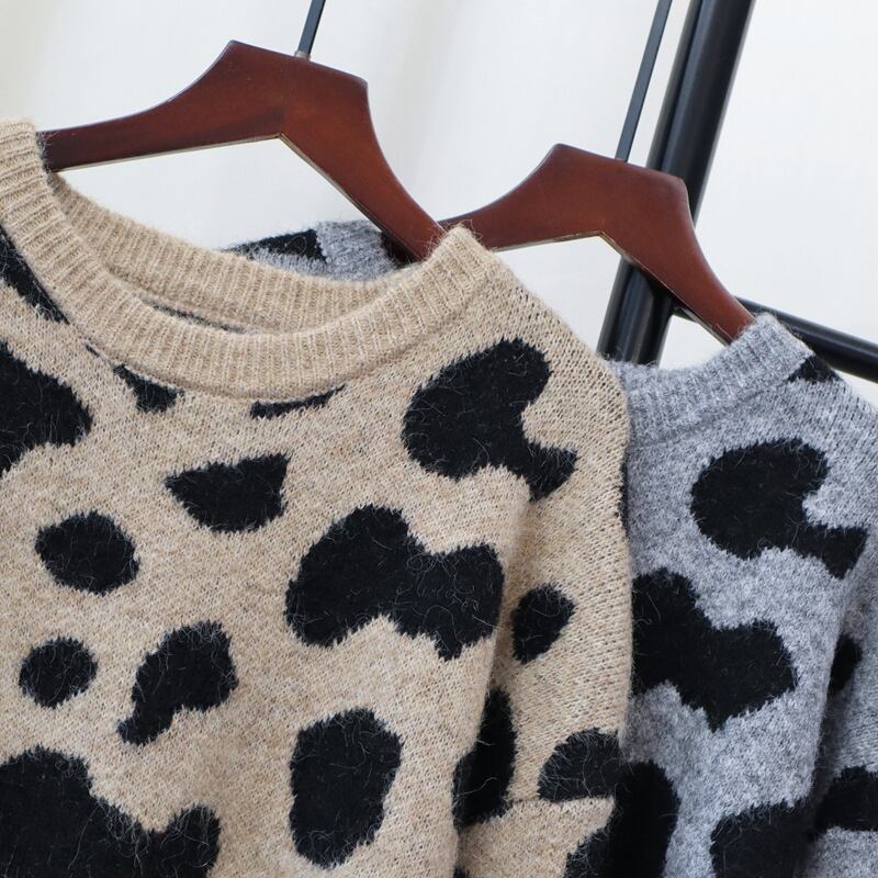 【tops】ヒョウ柄ニットセーター　M27373